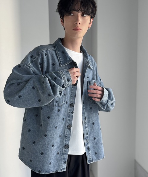 Classical Origin(クラシカルオリジン)の「「シンプル以上、主張しすぎない存在感。」総柄刺繍デニムシャツジャケット/All-Over Embroidered Denim Shirt Jacket(デニムジャケット・メンズ・ブラック/ブルー・SMALL/MEDIUM/LARGE)」の13枚目の写真