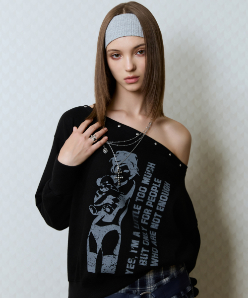 LUVISTRUE（ラヴイズトゥルー）の「GT ONE SHOULDER SWEATSHIRT(BLACK)（スウェット・レディース・その他・FREE）」の20枚目の写真