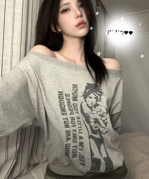 LUVISTRUE（ラヴイズトゥルー）の「GT ONE SHOULDER SWEATSHIRT(BLACK)（スウェット・レディース・その他・FREE）」の6枚目の写真