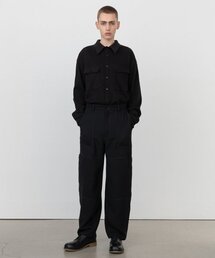 ウールダブルクロスバルーンフィットパンツ BLACK