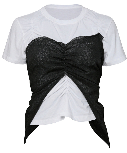FLAREUP(フレアアップ)の「Bustier Layered T-Shirt (FL-122_White&Black)(Tシャツ/カットソー・レディース・ブラック・OS)」の12枚目の写真