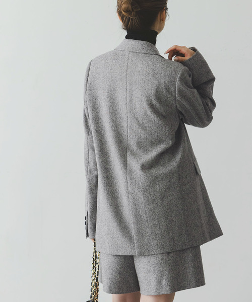 セール】ネップツイードピークドラペルジャケット（テーラード