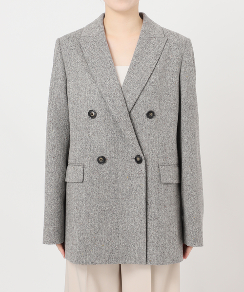セール】ネップツイードピークドラペルジャケット（テーラード