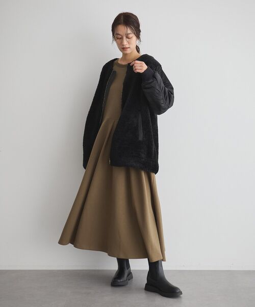 GARAGE OF GOOD CLOTHING（ガレージオブグッドクロージング）の「ヘイジーボア切り替えコート（ノーカラーコート・レディース・ブラック/モカ・FREE）」の18枚目の写真