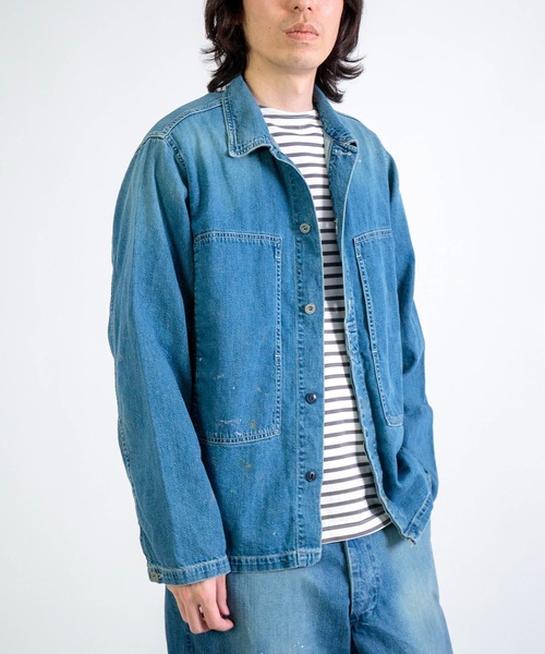SPELLBOUND（スペルバウンド）の「[SPELLBOUND / スペルバウンド] 8oz綿麻デニム ミリタリーシャツジャケット (used)（デニムジャケット・メンズ・インディゴブルー・4/2/3）」の2枚目の写真