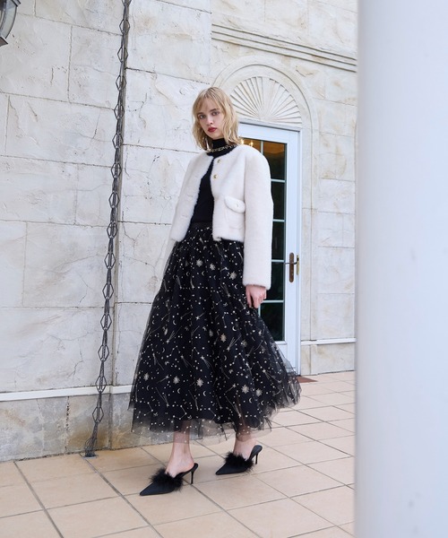 エイミーイストワール フェイクスエード ファー ジャケット エイミーイストワール EIMY ISTOIRE フェイクファーフードジャケット