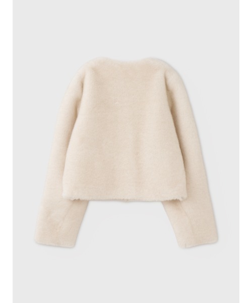 EIMY ISTOIRE(エイミーイストワール)の「EM GOLD BUTTON FAUX FUR JACKET(ノーカラージャケット・レディース・ホワイト/ライトグレー/ブラウン/ブラック/キャメル・36/38)」の17枚目の写真