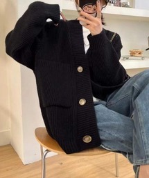 deux amour（ドゥーザムール）の「オーバーサイズVネックニットカーデ（カーディガン/ボレロ・レディース）」