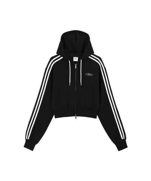 BORN TO WIN（ボーントゥウィン）の「W CHROME B TRACK LINE CROP HOODIE ZIP-UP [BLACK]（ジャージ・レディース・その他・1/2）」の11枚目の写真