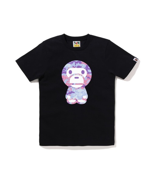 A BATHING APE（アベイシングエイプ）の「MULTI PIXEL CAMO BIG BABY MILO TEE（Tシャツ/カットソー・レディース・ブラック系その他5/ホワイト系その他5/ブラック×グリーン/ホワイト×グリーン・X-SMALL/SMALL/MEDIUM/XX-SMALL）」の2枚目の写真