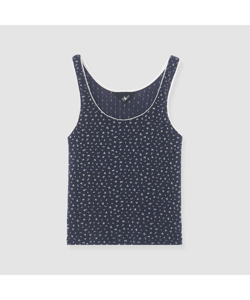 DEARSTALKER(ディアストーカー)の「D. BASIC COTTON FLOWER TOP - 4 COLOR(Tシャツ/カットソー・レディース・ブルー/グレー/アイボリー/ネイビー・FREE)」の4枚目の写真