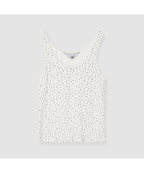 DEARSTALKER(ディアストーカー)の「D. BASIC COTTON FLOWER TOP - 4 COLOR(Tシャツ/カットソー・レディース・ブルー/グレー/アイボリー/ネイビー・FREE)」の2枚目の写真