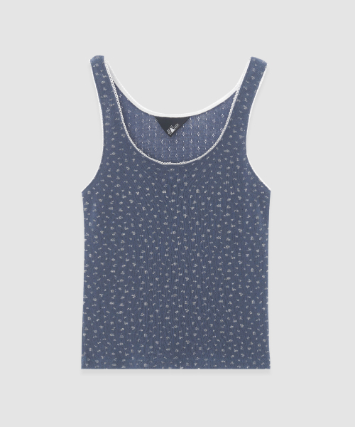 DEARSTALKER(ディアストーカー)の「D. BASIC COTTON FLOWER TOP - 4 COLOR(Tシャツ/カットソー・レディース・ブルー/グレー/アイボリー/ネイビー・FREE)」の7枚目の写真