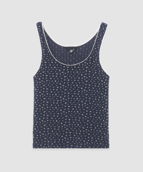DEARSTALKER(ディアストーカー)の「D. BASIC COTTON FLOWER TOP - 4 COLOR(Tシャツ/カットソー・レディース・ブルー/グレー/アイボリー/ネイビー・FREE)」の8枚目の写真