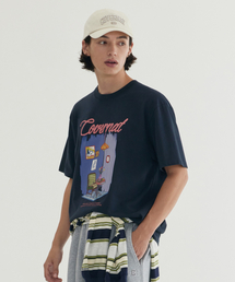 ペインティンググラフィックTシャツ ネイビー