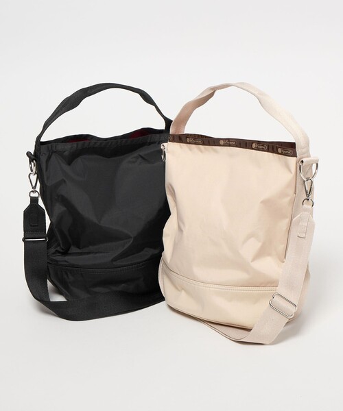 LeSportsac（レスポートサック）の「【別注】＜LeSportsac＞コンバーチブル バケット バッグ / ショルダーバッグ（ショルダーバッグ・レディース・ブラック/ベージュ・FREE）」の3枚目の写真