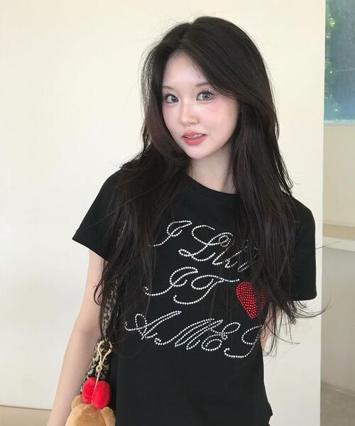 AMESWORLDWIDE(アメスワールドワイド)の「AMES HOTFIX CROP TEE BLACK(Tシャツ/カットソー・レディース・その他・FREE)」の6枚目の写真