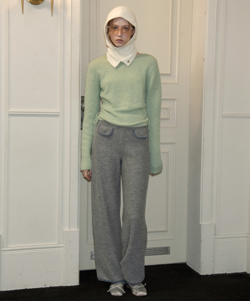 SALON DE YOHN(サロンドヨーン)の「Ribbon Shirring Knit_ Mint(ニット/セーター・レディース・その他・SMALL/MEDIUM)」の2枚目の写真