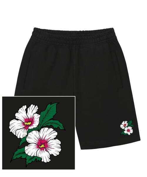 TRIPSHION(トリップション)の「KOREAN FLOWER スウェットハーフパンツ - ブラック(その他パンツ・メンズ・その他・LARGE/MEDIUM/X-LARGE)」の1枚目の写真