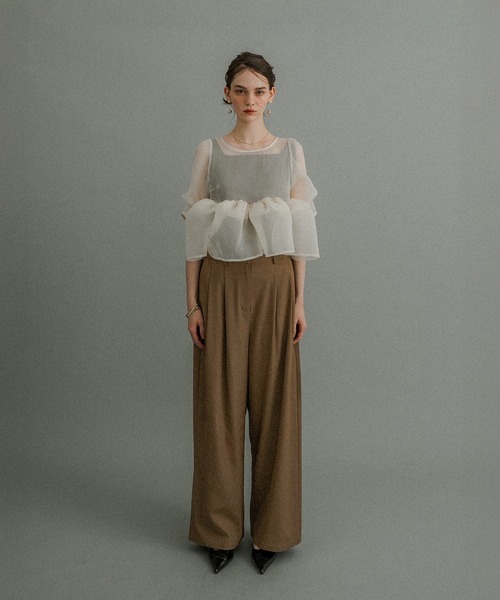 et.UNiVER(エトユニベール)の「Organza Peplum 3Piece(パンツドレス・レディース・ブラック×グレー/ベージュ/ブルー・SMALL/MEDIUM/LARGE)」の19枚目の写真