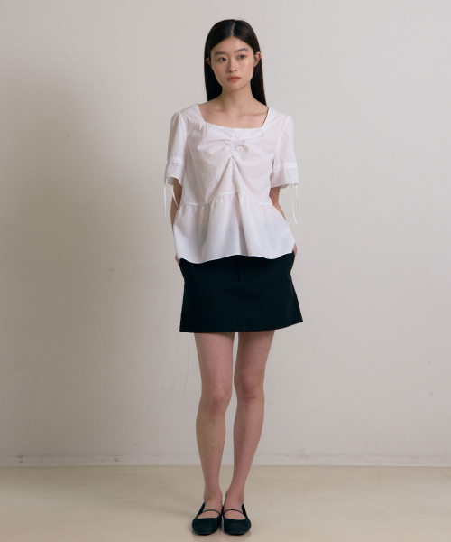 38COMEONCOMMON（38カモンコモン）の「Shirring Blouse (White)（シャツ/ブラウス・レディース・その他・FREE）」の3枚目の写真