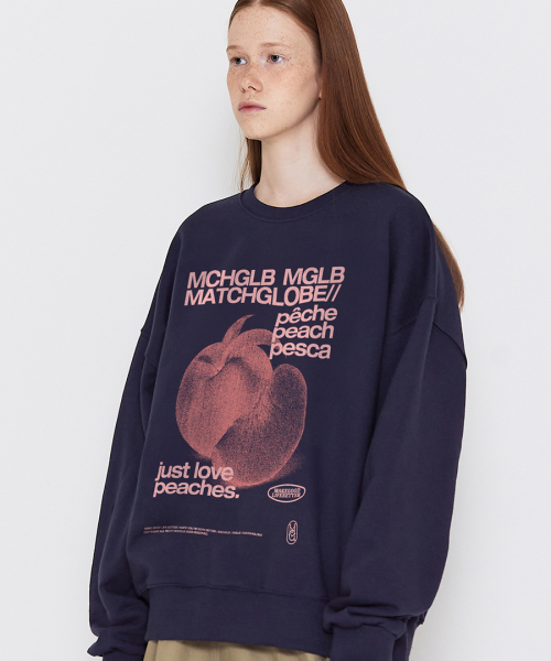 MATCHGLOBE(マッチグローブ)の「アナザー ピーチ スウェットシャツ(ネイビー)(スウェット・レディース・その他・FREE)」の2枚目の写真