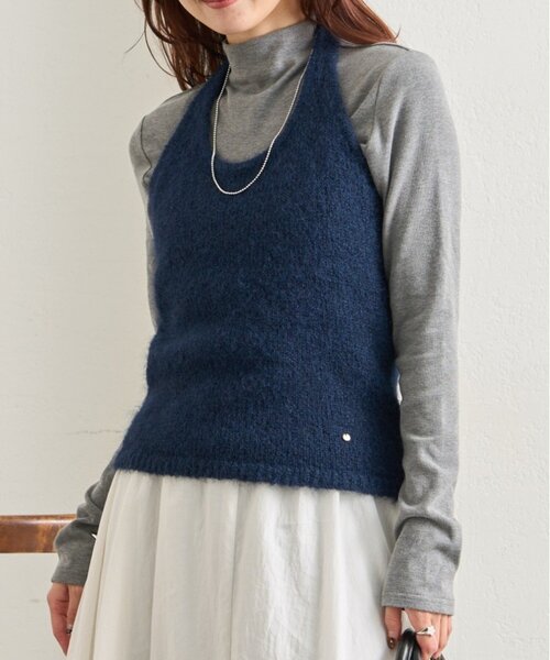 mystic(ミスティック)の「ふわふわホルターニットビスチェ(ニット/セーター・レディース・アイボリー/ブルー/ネイビー・FREE)」の3枚目の写真