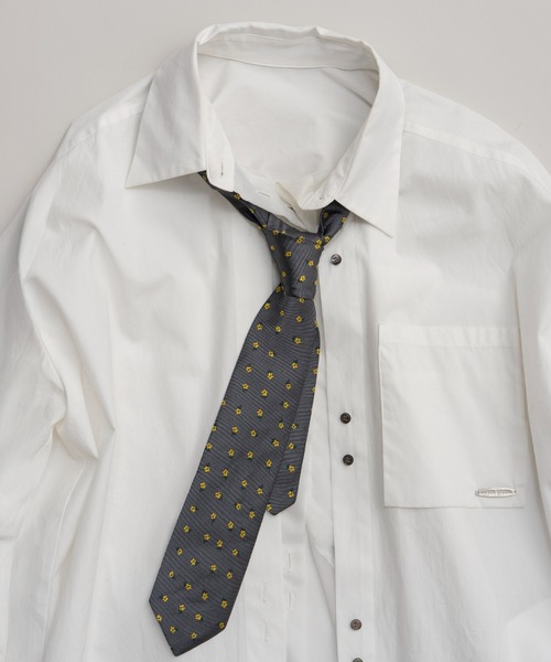 MAISON SPECIAL（メゾンスペシャル）の「Flower Neck Tie/フラワーネクタイ（ネクタイ・レディース・ネイビー/グレー・FREE）」の2枚目の写真