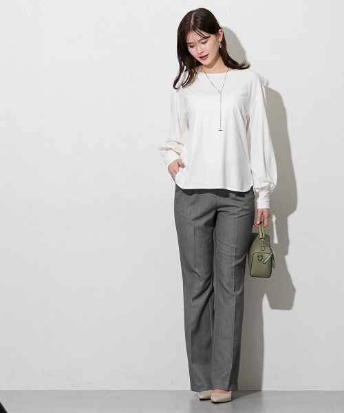 slattgir(スラットジール)の「高身長 きれいめラウンドネック袖ボリュームカットソートップス(トールサイズ)(Tシャツ/カットソー・レディース・ネイビー/ブラック/オフホワイト・T5L/T4L/T3L/TLL/TL/TM)」の21枚目の写真