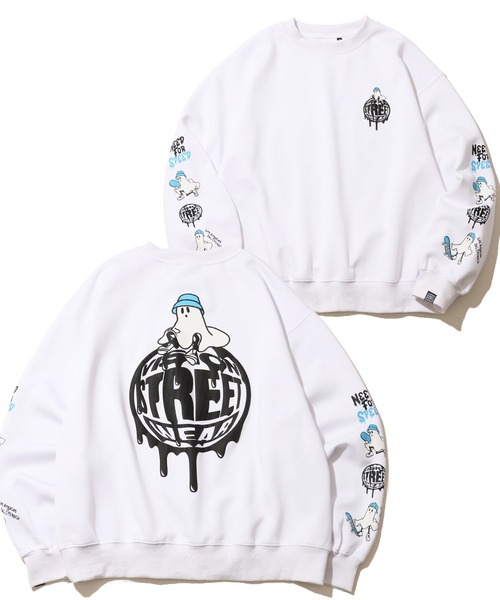 VISION STREET WEAR（ヴィジョンストリートウェア）の「【VISION STREET WEAR/ヴィジョンストリートウェア】Ghost Circle Logo Crewneck Sweatshirt/ゴースト サークルロゴ クルーネック トレーナー スウェット（スウェット・メンズ・ホワイト/ライトグレー/ブルーグレー/ブラック・M/L/LL）」の2枚目の写真