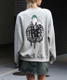 【VISION STREET WEAR/ヴィジョンストリートウェア】Ghost Circle Logo Crewneck Sweatshirt/ゴースト サークルロゴ クルーネック トレーナー スウェット