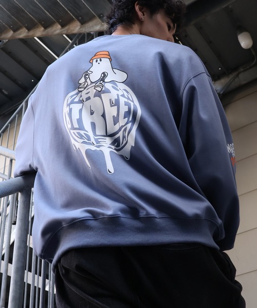 VISION STREET WEAR（ヴィジョンストリートウェア）の「【VISION STREET WEAR/ヴィジョンストリートウェア】Ghost Circle Logo Crewneck Sweatshirt/ゴースト サークルロゴ クルーネック トレーナー スウェット（スウェット・メンズ・ホワイト/ライトグレー/ブルーグレー/ブラック・M/L/LL）」の4枚目の写真
