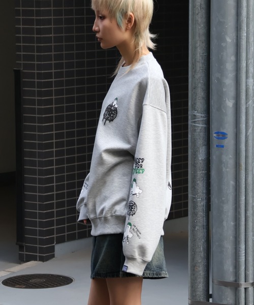 VISION STREET WEAR（ヴィジョンストリートウェア）の「【VISION STREET WEAR/ヴィジョンストリートウェア】Ghost Circle Logo Crewneck Sweatshirt/ゴースト サークルロゴ クルーネック トレーナー スウェット（スウェット・メンズ・ホワイト/ライトグレー/ブルーグレー/ブラック・M/L/LL）」の9枚目の写真