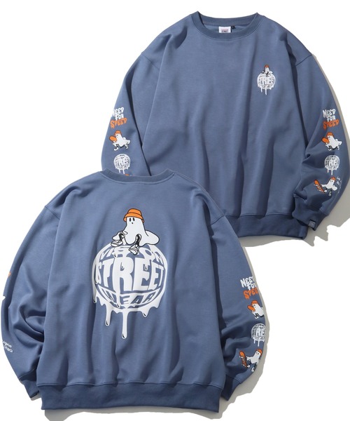 VISION STREET WEAR（ヴィジョンストリートウェア）の「【VISION STREET WEAR/ヴィジョンストリートウェア】Ghost Circle Logo Crewneck Sweatshirt/ゴースト サークルロゴ クルーネック トレーナー スウェット（スウェット・メンズ・ホワイト/ライトグレー/ブルーグレー/ブラック・M/L/LL）」の6枚目の写真