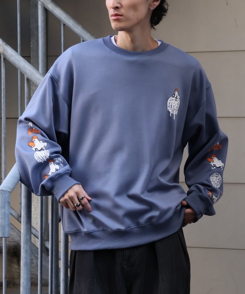 VISION STREET WEAR（ヴィジョンストリートウェア）の「【VISION STREET WEAR/ヴィジョンストリートウェア】Ghost Circle Logo Crewneck Sweatshirt/ゴースト サークルロゴ クルーネック トレーナー スウェット（スウェット・メンズ・ホワイト/ライトグレー/ブルーグレー/ブラック・M/L/LL）」の13枚目の写真