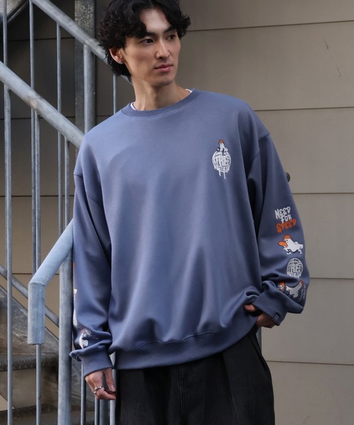 VISION STREET WEAR（ヴィジョンストリートウェア）の「【VISION STREET WEAR/ヴィジョンストリートウェア】Ghost Circle Logo Crewneck Sweatshirt/ゴースト サークルロゴ クルーネック トレーナー スウェット（スウェット・メンズ・ホワイト/ライトグレー/ブルーグレー/ブラック・M/L/LL）」の14枚目の写真