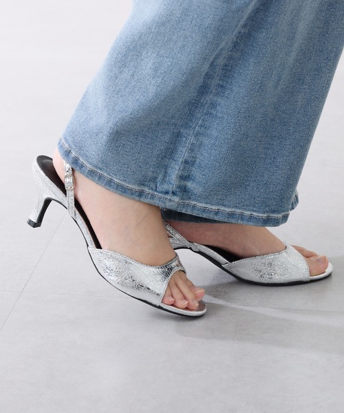 PAPILLONNER（パピヨネ）の「メタリックラウンドサンダル（サンダル・レディース・ブラック/シルバー・L/M/S）」の19枚目の写真