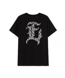 EV E エンブレム ペイズリー オーバーサイズ 半袖Tシャツ (ブラック)