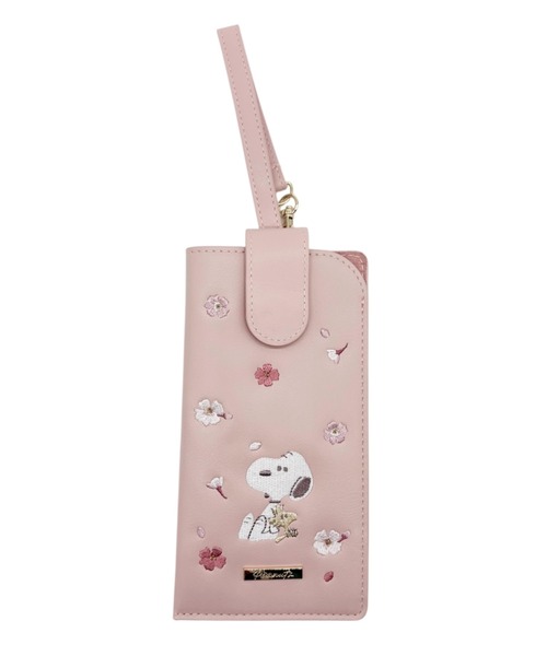 SNOOPY（スヌーピー）の「PEANUTS/ピーナッツ　さくらシリーズ　ストラップ付メガネケース（メガネ・レディース・ピンク/ホワイト・ONE SIZE）」の2枚目の写真