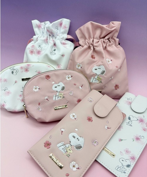 SNOOPY（スヌーピー）の「PEANUTS/ピーナッツ　さくらシリーズ　ストラップ付メガネケース（メガネ・レディース・ピンク/ホワイト・ONE SIZE）」の9枚目の写真