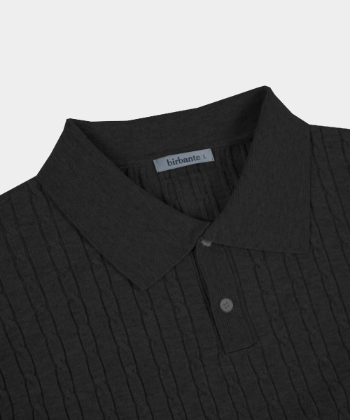 BIRBANTE(ビルバンテ)の「ソフトウォッシャブルケーブルカラーニット - ブラック(ニット/セーター・メンズ・ブラック・SMALL/LARGE)」の3枚目の写真