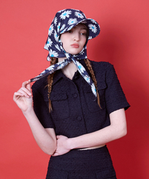 SLEEPYSLIP（スリーピースリップ）の「FLOWER BANDANA NAVY HAT（キャップ）」