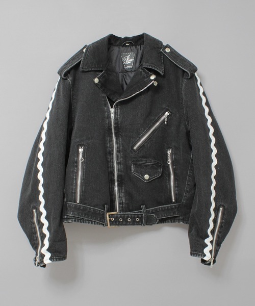 RNA（アールエヌエー）の「J2175 デニムBIGライダース（デニムジャケット・レディース・ブルー/ブラック・MEDIUM）」の4枚目の写真