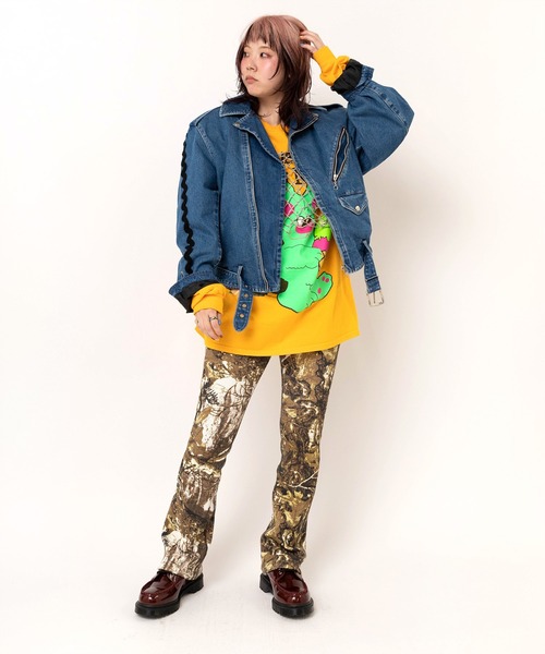 RNA（アールエヌエー）の「J2175 デニムBIGライダース（デニムジャケット・レディース・ブルー/ブラック・MEDIUM）」の13枚目の写真