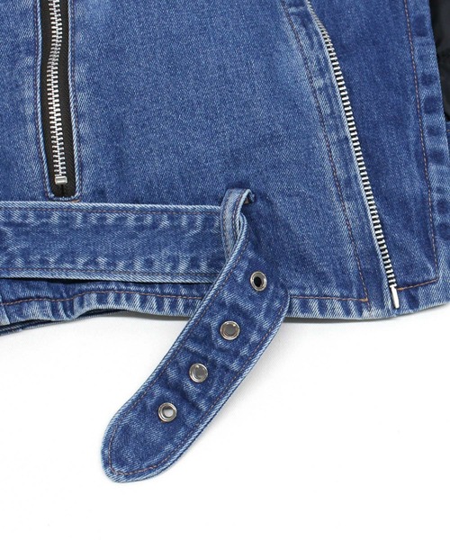 RNA（アールエヌエー）の「J2175 デニムBIGライダース（デニムジャケット・レディース・ブルー/ブラック・MEDIUM）」の17枚目の写真