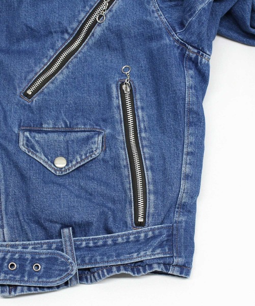 RNA（アールエヌエー）の「J2175 デニムBIGライダース（デニムジャケット・レディース・ブルー/ブラック・MEDIUM）」の18枚目の写真