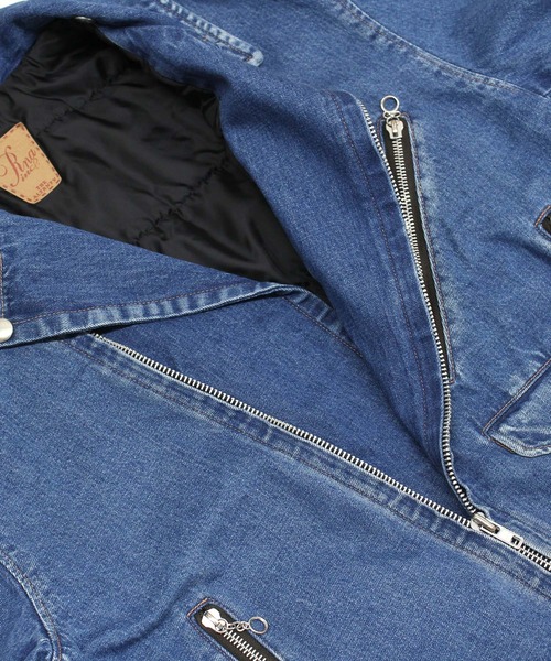 RNA（アールエヌエー）の「J2175 デニムBIGライダース（デニムジャケット・レディース・ブルー/ブラック・MEDIUM）」の19枚目の写真