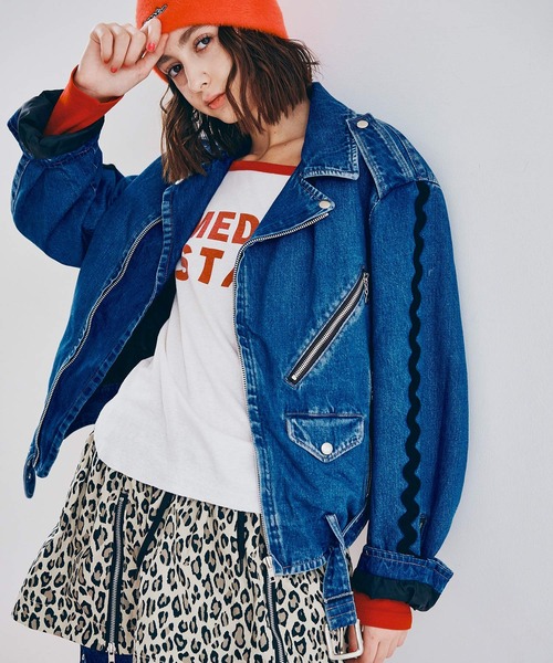 RNA(アールエヌエー)の「J2175 デニムBIGライダース(デニムジャケット・レディース・ブルー/ブラック・MEDIUM)」の12枚目の写真