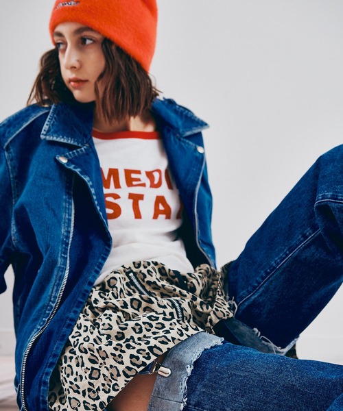 RNA(アールエヌエー)の「J2175 デニムBIGライダース(デニムジャケット・レディース・ブルー/ブラック・MEDIUM)」の4枚目の写真