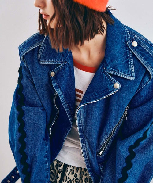 RNA(アールエヌエー)の「J2175 デニムBIGライダース(デニムジャケット・レディース・ブルー/ブラック・MEDIUM)」の6枚目の写真